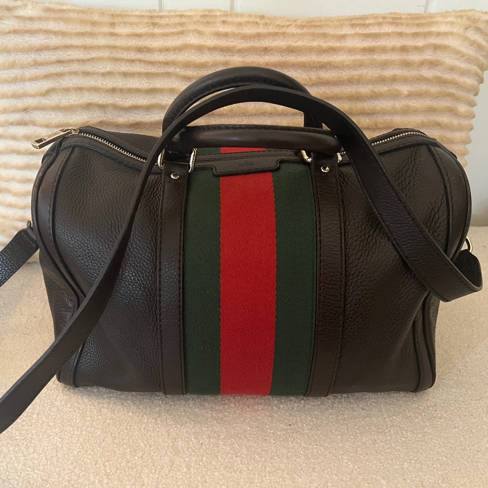 Gucci Boston Bag - Black Leather Purse